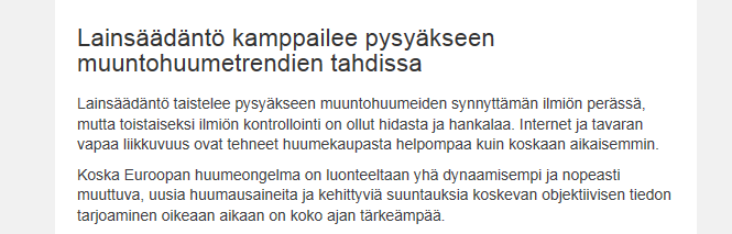 Muuntohuumeet ja lainsäädäntö