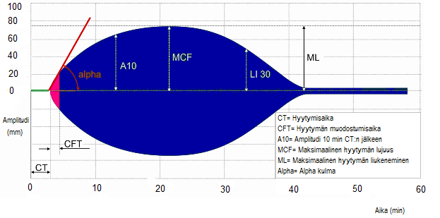 17 KUVA 2. ROTEM -analyysin parametrit (Haemoview Diagnostics 2015, muokattu) 5.3 ROTEM-menetelmän osatutkimukset ROTEM-tutkimus koostuu yleensä 2-4:stä toisiaan täydentävästä osatutkimuksesta.