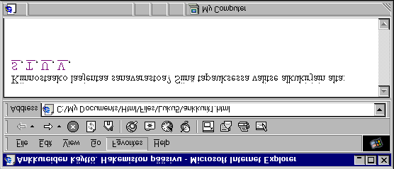 74 <A name= Loppu > </A> </BODY> Hakemiston alkusivu näyttää selaimessa tältä: Hakemiston alkusivu,