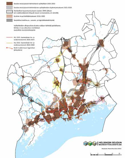 MASU 2050 Helsingin seudun maankäyttösuunnitelman (MASU 2050) tavoitteena on nykyisen rakenteen täydentäminen ja kehittäminen.