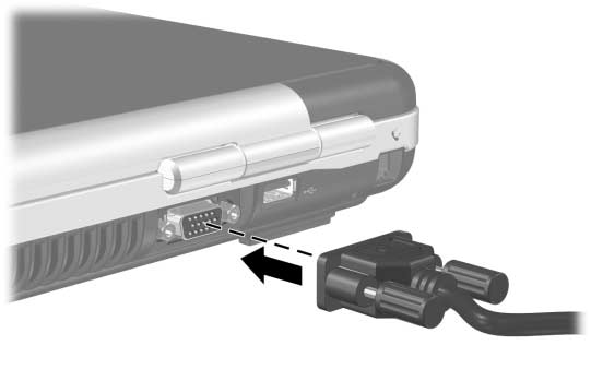 Multimedia Näytön, projektorin tai television liittäminen Näytön tai projektorin liittäminen Valinnaisen VGA-näytön tai projektorin liittäminen tietokoneeseen: 1.