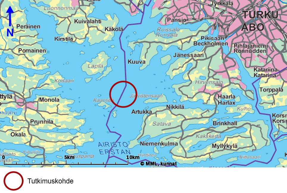 2. TUTKIMUSAINEISTO 2.1 Tutkimuskohde Tutkimuskohde sijaitsee Pohjois-Airiston merialueella Lounais-Suomessa Turun edustalla.