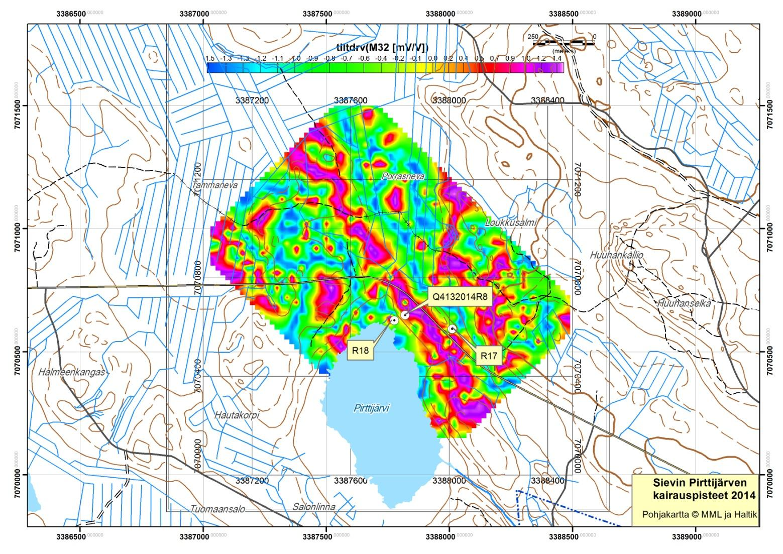 GEOLOGIAN TUTKIMUSKESKUS 4 3.3 Pirttijärvi, Sievi Sysäyksen Pirttijärven tutkimuksille antoi harrastelija Reino Sainkankaan vuonna 2010 lähettämät Au- ja Cu-pitoiset lohkareet.