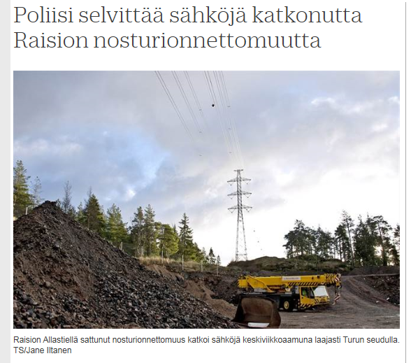 Todellinen häiriötilannetilanne Turun ympäristössä ja länsialueella 2.12.