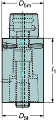 atkokappale 391.01 Coromant Capto liitäntäkappaleet pyöriviin työkaluihin ROT - IN Liitoskoko Mitat, millimetriä, tuumaa (mm, in.) 1) mm in.