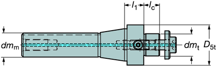 Otsajyrsintuurna Bridgeport 392.R8.05/A392.R8.05 Kiinteät Coromant-pitimet ROT - IN Metrinen mitoitus Mitat, mm Kartiomalli Kartio Tilauskoodi dm m dm t D 5t l 1 l c U Bridgeport R8 392.R8.05-16 020 24.