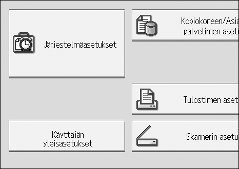 9. Liite Käyttäjän yleisasetukset Käyttäjän yleisasetusten muuttaminen A Paina {Käyttäjän työkalut} -näppäintä. B Paina [Käyttäjän yleisasetukset].