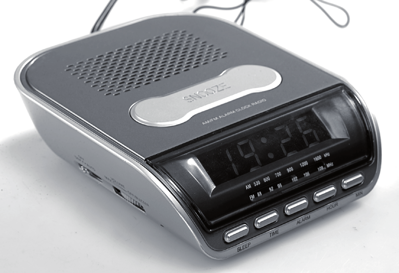 Clock radio, Silver/Gray Klockradio Silver/Grå Klokkeradio Sølv/Grå Kelloradio