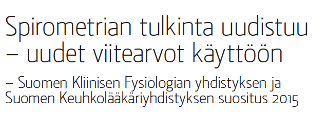 Spirometrian tulkinta - mikä muuttui?