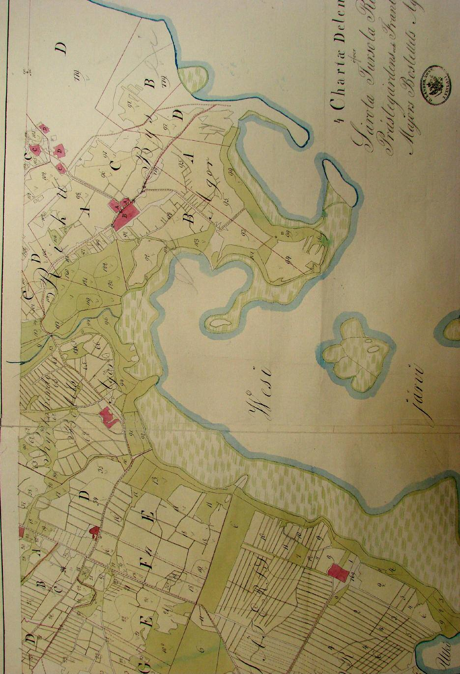 6 Isojakokartta 1792-98 Kartan asemointi kkj-koordinaatistoon (asemoitu versio CD:llä) on koko kartan osalta varsin epätarkka (osaksi koska