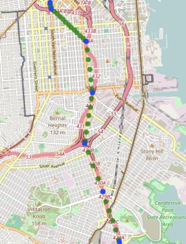 Interpolation - Example Note: map matching (covered