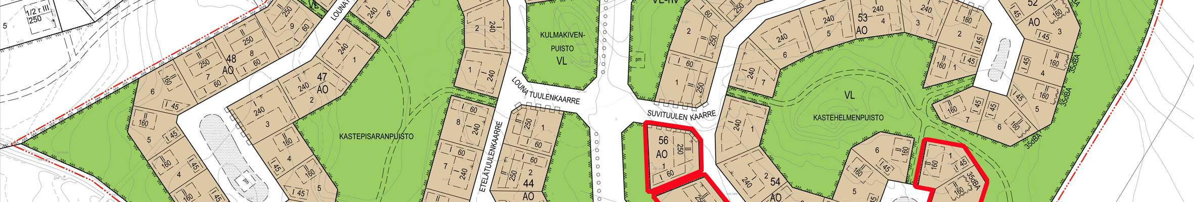 Voimassa olevassa asemakaavassa alue on osoitettu erillispientalokorttelialueeksi (AO).