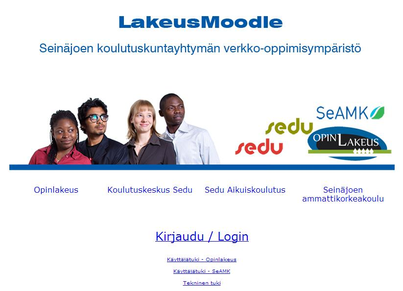 28 4.4 LakeusMoodle-verkko-opetusympäristö (http://lakeusmoodle.epedu.fi) LakeusMoodle on koko Seinäjoen koulutuskuntayhtymän käyttämä verkkoopetusympäristö.