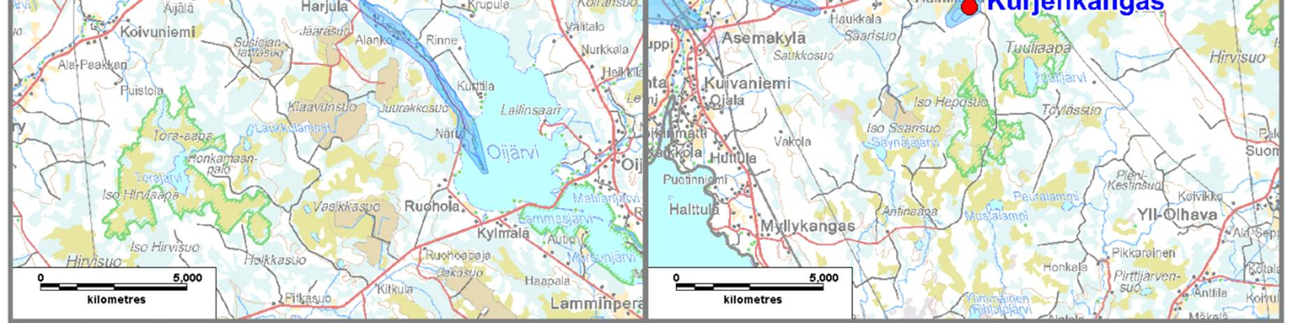 Pinnalla oli humuskerros, jonka alapuolella oli hiekkaa ja moreenia.