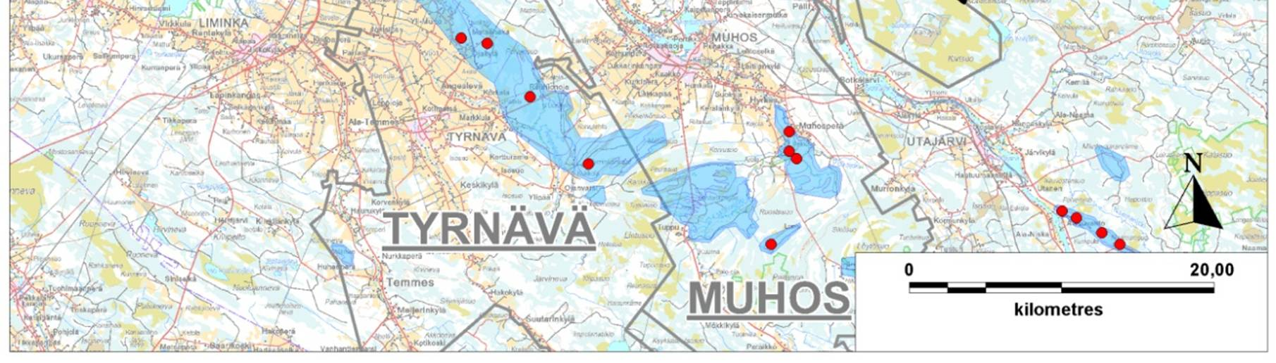 Pohjavesiputkien sijainti on