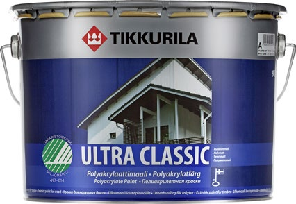 6408070056288 89 90 7,68/l ULTRA CLASSIC A 9 L Vesiohenteinen, puolihimmeä, käsittelemättömien, teollisesti pohjamaalattujen tai aikaisemmin puupintojen