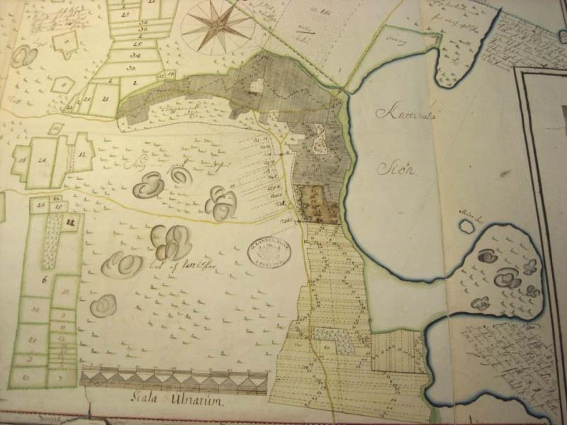 3. Kyläkohtaiset tarkastelut 3.1.Katinala läpikäydyt kartat: kartta 1: Katinalan tankojakokartta 1698, N.Avander sij. H9 7/1-2 kartta 2: Katinala, kartta tankopelloista 1766 Pehr Kjällman sij.