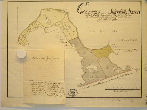 Kartta 3: Pehr Kjellman 1766, Kartta kotitiluksista sij.