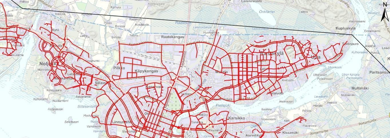 Joensuun kaupunki 15 Asfalttipäällysteisten yhdistettyjen pyöräteiden ja jalkakäytävien lisäksi Joensuussa on paljon pyöräilyyn soveltuvia sora- tai