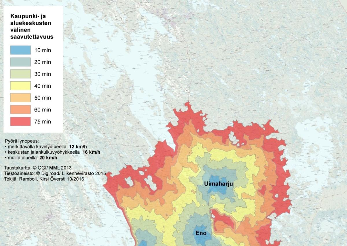 Joensuun kaupunki 21 Kiihtelysvaara-Hammaslahti yhteysväleillä ei liene erityistä syytä merkittävien pyöräilymatkojen syntymiselle.