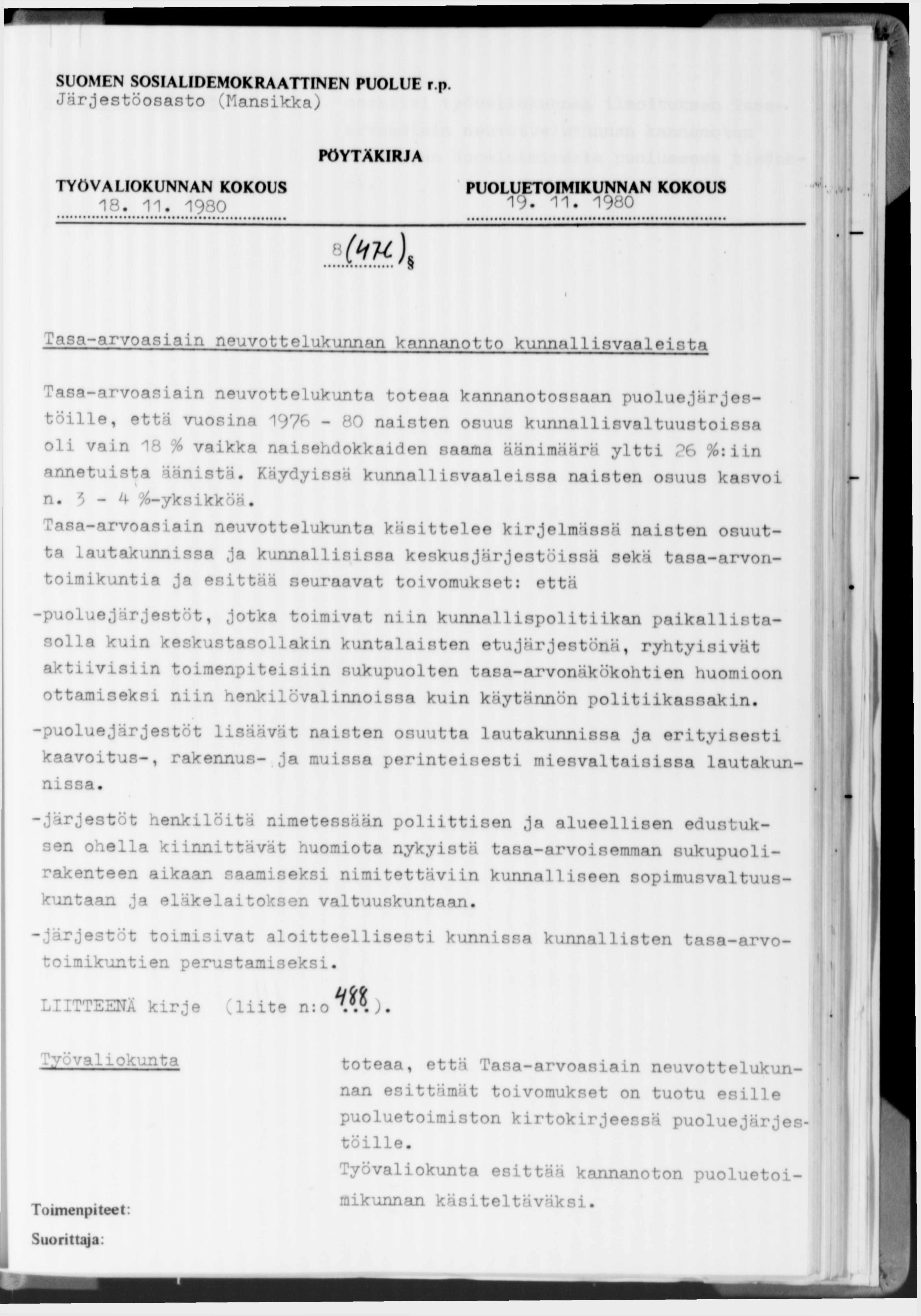 Järjestöosasto (Mansikka) 18. 11.