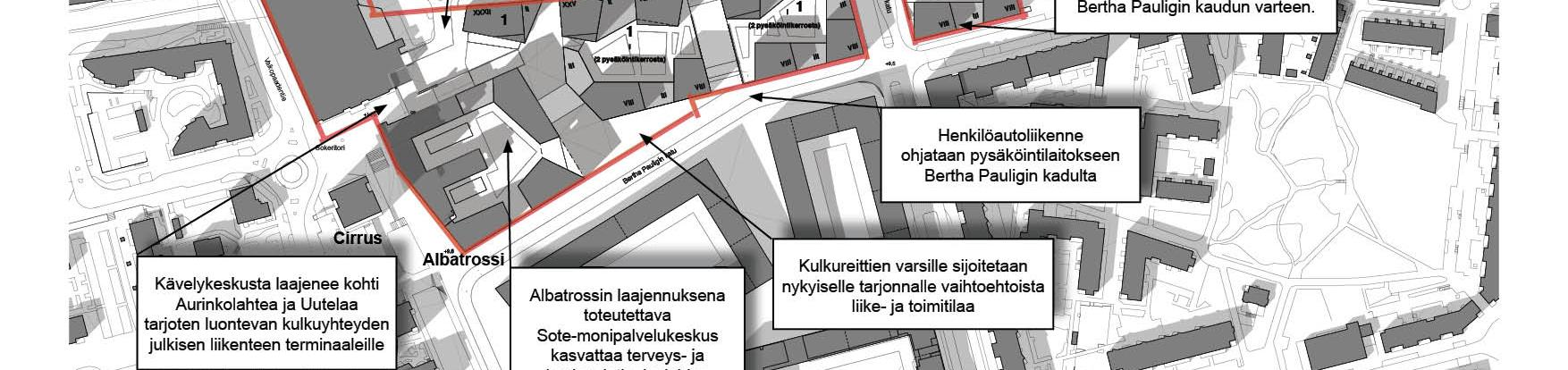 2016 VUOSAAREN KESKUSTA, AROMIKUJAN ALUEEN ASEMAKAAVAN MUUTOS OSALLISTUMIS- JA ARVIOINTISUUNNITELMA Suunnittelun tavoitteet ja alue Aromikujan ympäristöön suunnitellaan