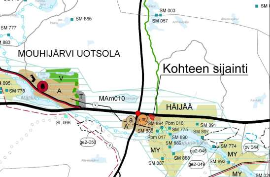 Sastamalan kaupunki 4 Häijään keskustan asemakaava Suunnittelualue on maakuntakaavassa taajama-aluetta ja maakunnallisesti arvokasta maisemaaluetta (Mouhijärven kirkonseudun ja länsipuolen sekä