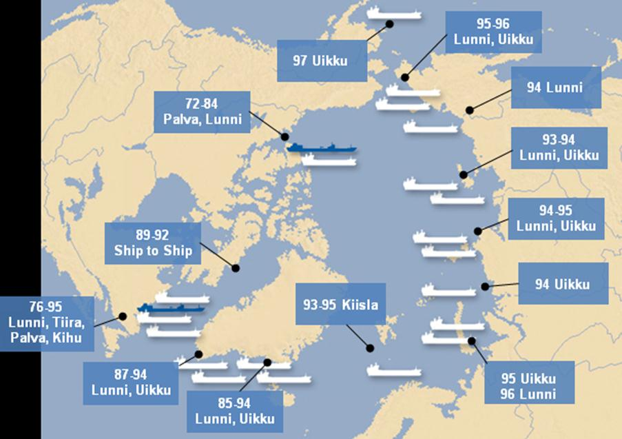 24 Kuva 6. Nesteen tankkereiden "satamia" arktisella merialueella (Inkinen.