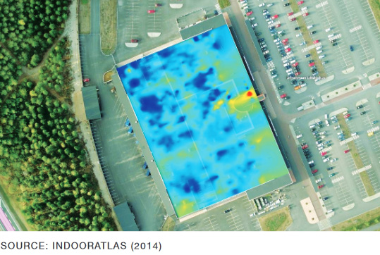 Kuva 49. IndoorAtlasin magneettikentät rakennuksen sisällä (IndoorAtlas, 2014). 7.