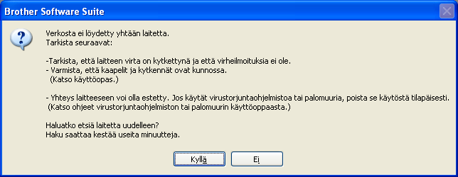 Ikkunoiden esiin tulemiseen stt kulu muutm sekunti. Jos käytössä on muu kuin Windows - plomuuri ti Windows -plomuuri ei ole käytössä, tämä näyttö stt tull esiin.