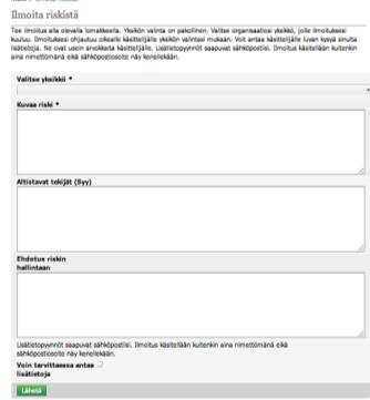 Riskien hallinta TOP:ssa TOP tarjoaa tarvittavat työkalut