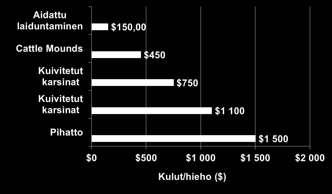 Hiehojen kasvatustilakustannukset (15 vuoden