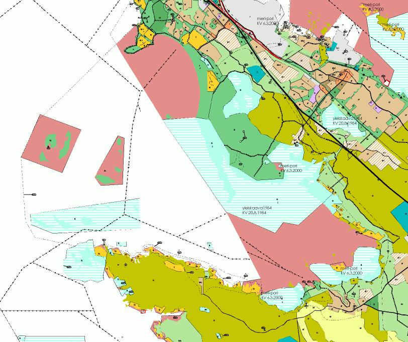 53 Kuva 11. Yleiskaavaa alueelta. Lähde: Porin kaupungin karttapalvelu, www-sivut. 3.6.2 