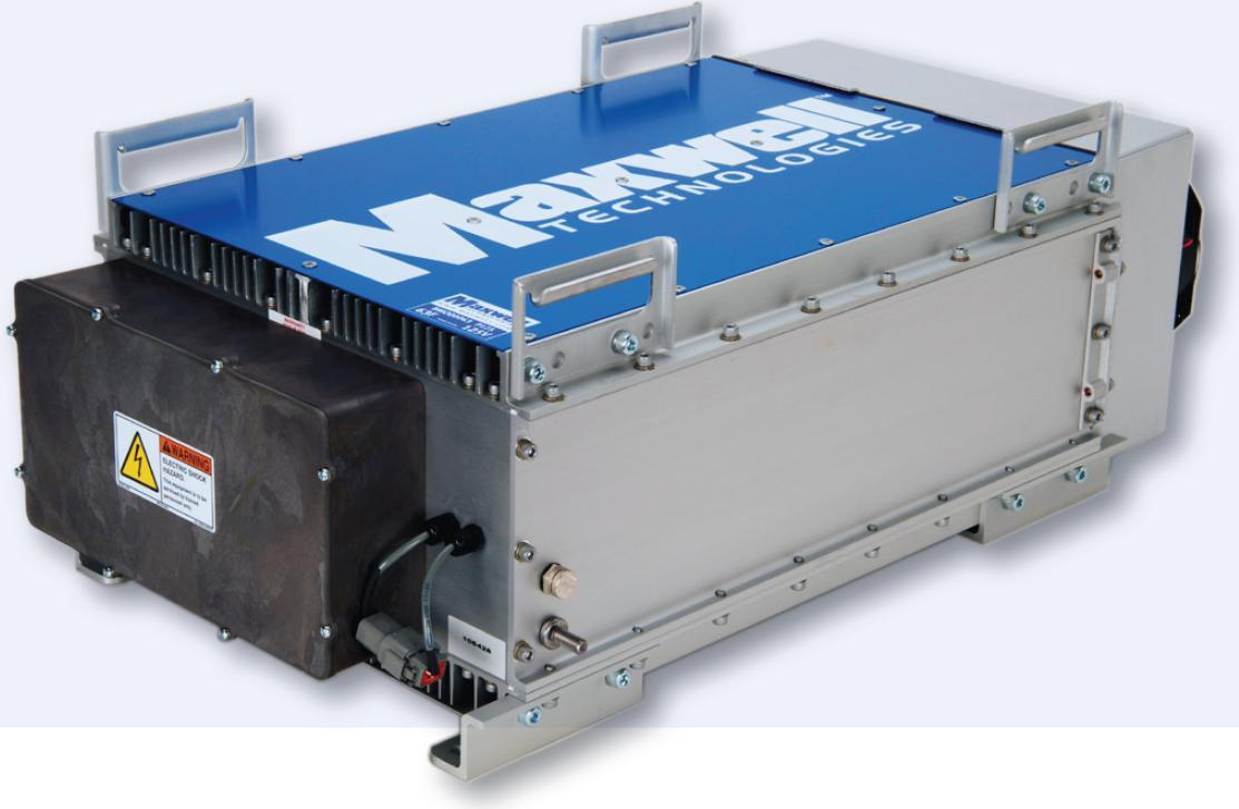 saattorimoduuli ja taulukossa 2 on esitelty moduulin ja yksittäisen superkondensaattorin teknisiä tietoja. 19 KUVA 1. Superkondensaattorimoduuli (Lähde: Maxwell 125V modules datasheet) TAULUKKO 2.