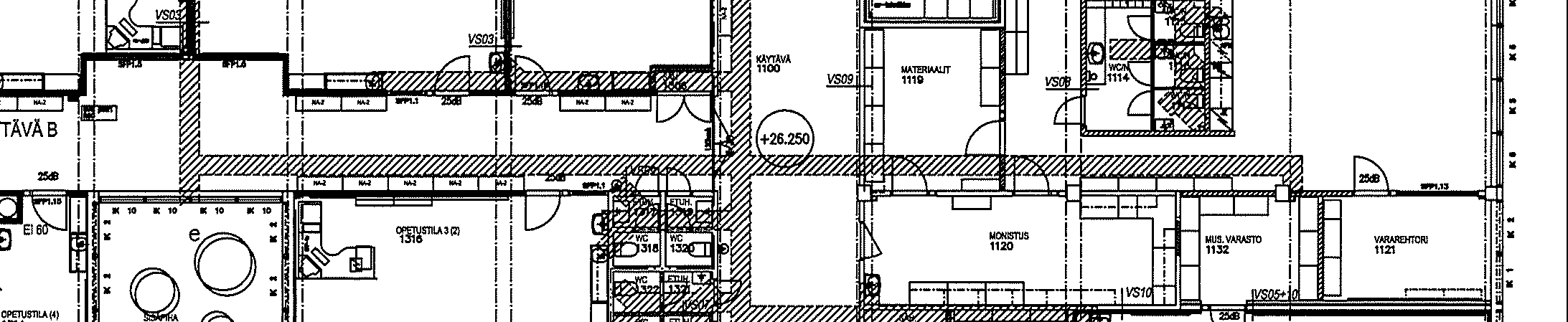 Hiekkaharjun koulu Viemärien purkupiirustus 1.