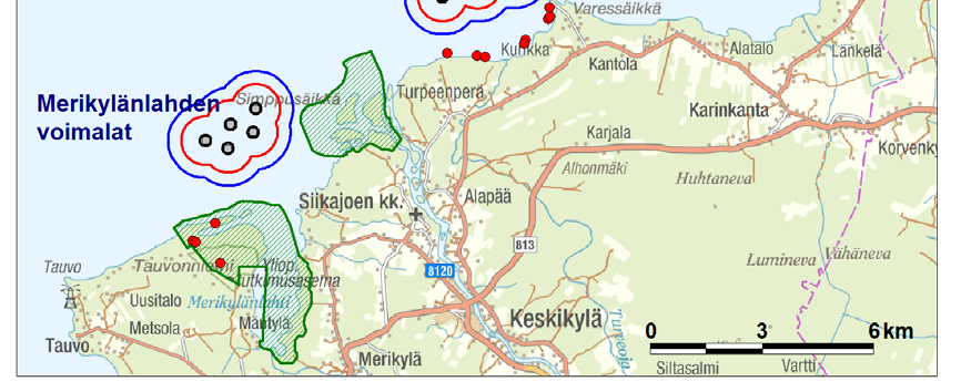 asentamisen yhteydessä tehdään kaivutöitä. Lisäksi on huomattava, että veden samentuminen on lyhytaikainen ilmiö alueella. Tuotantovaiheessa tuulivoimalaitoksella ei ole vaikutuksia veden laatuun. 7.