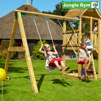 KEINUTELINEET Jungle Gym "Swing Module Xtra", KOKONAISUUS keinutelineen kokoamiseen tarvittavat osat.