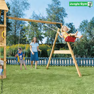 KEINUTELINEET Jungle Gym "Swing Module", KOKONAISUUS keinutelineen kokoamiseen tarvittavat osat.