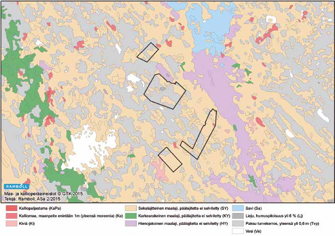 Vaikutukset maa- ja kallioperään jäävät vähäisiksi tuulivoimaloiden rakentamis- ja sulkemisvaiheissa.