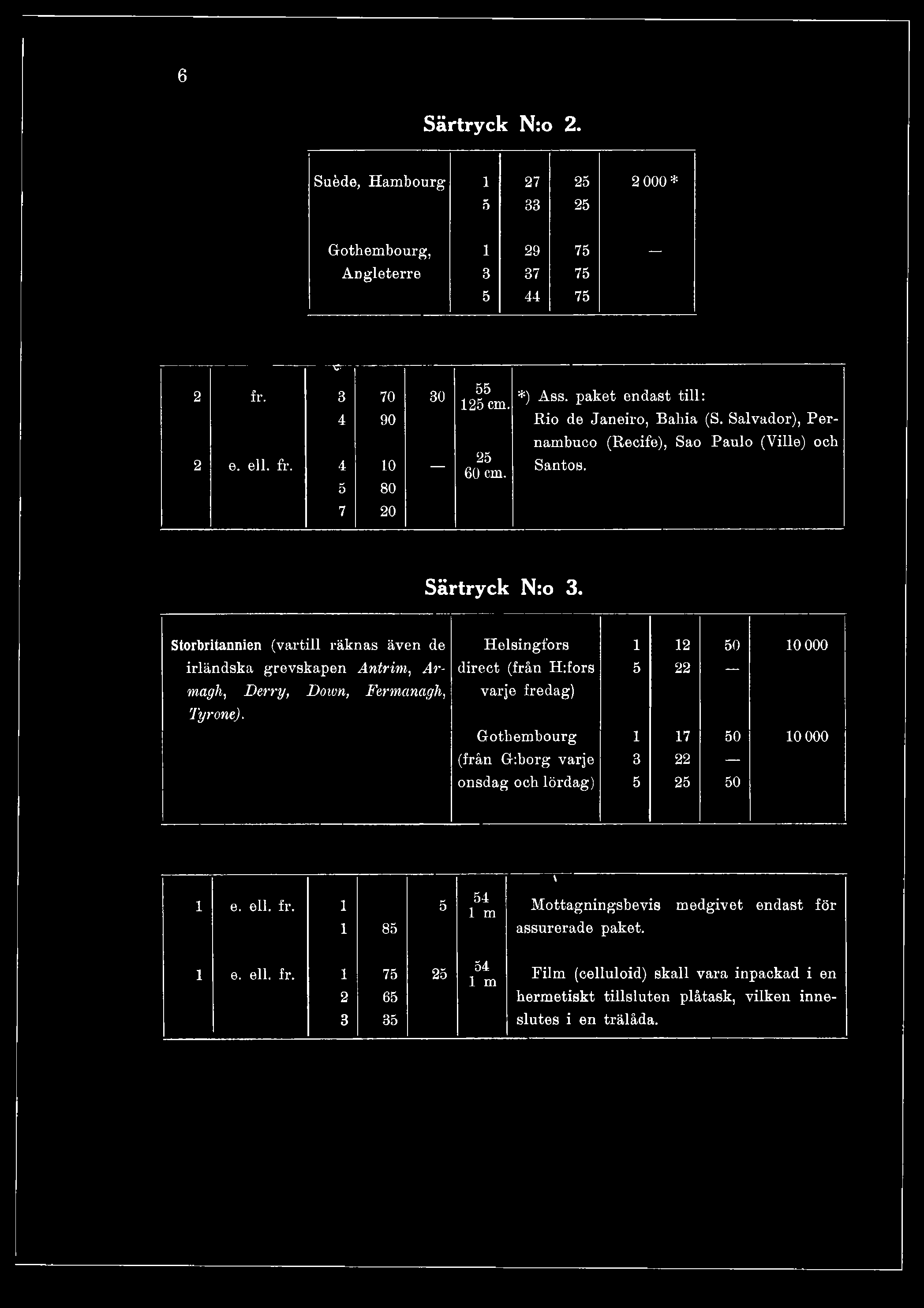 Derry, Down, Fermanagh, varje fredag) Tyrone). Gothembourg 1 17 50 10 000 (från G:borg varjo 3 22 onsdag och lördag) 5 25 50 1 e. ell.