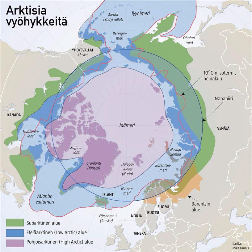 84 Kartta on lähes identtinen Arktisen keskuksen käyttämän kartan kanssa.