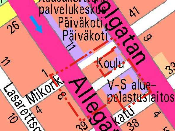 2 1.2 Kaava-alueen sijainti Asemakaavanmuutos laaditaan VII:n kaupunginosan korttelin 34 tonteille 5 ja 6 sekä katualueille Ruusukorttelinpolku, Koulukatu (osa) ja Puistokatu (osa). Suunnittelualue 1.