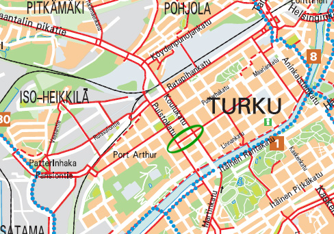 6 Pyörätiereitistö Lähimmät joukkoliikenteen reitit ovat bussit nro 12, 30 sekä palvelulinja P1, jotka kulkevat kaikki muutosalueen välittömässä läheisyydessä.