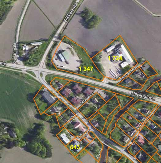 Huoltoasematoimintaan on varattu rakennusoikeutta 2 027 k-m2 (tehokkuudella 0,2) ja teollisuusrakentamiseen 4 026 k-m2 (tehokkuudella 0,4). Alueella on toiminut varikko.