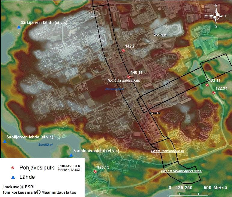 4.6 HO1.8 INSINÖÖRINKATU 1.10 MAKKARAJÄRVENKATU POHJAVESIOLOSUHTEET Katuosuudella Ho1.