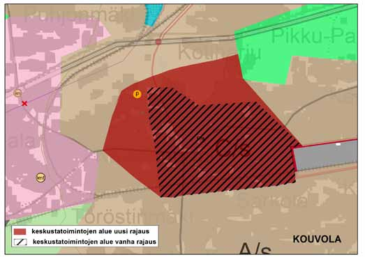 107 9 KAAVAMUUTOKSET 9.1. Kymenlaakson maakuntakaava, taajamat ja niiden ympäristöt, kaavamuutokset KESKUSTATOIMINTOJEN ALUE Merkinnällä osoitetaan keskustahakuisten palvelu-, hallinto-, asumis- ja