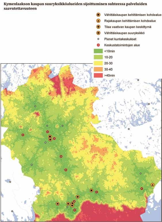 39 Pohjois-Kymenlaakson kaupallisten palveluiden keskittymä, Kauppakeskusalue ja Korjala, sijoittuu Kouvolan kaupungin taajamarakenteen keskeiselle paikalle.