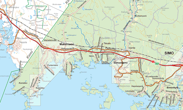 TIIVISTELMÄ Asemakaava-alue Suunnittelualue käsittää Simon Karsikkoniemen eteläkärjen sekä osan Laitakarin saaresta. Alue sijaitsee n. 20 km Simon keskustasta lähteen ja n.