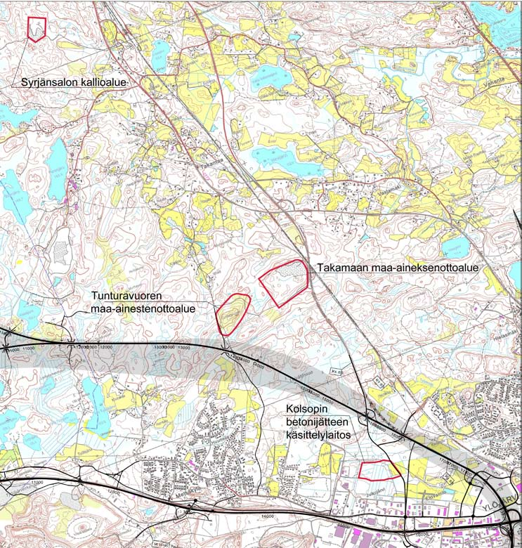 10 Valtatien 3 parantaminen välillä Ylöjärvi Hämeenkyrö, Ympäristövaikutusten arviointiselostus hanke Valtatie 3 välillä Soppeenmäki-Sarkkila, yleissuunnitelma 1994.
