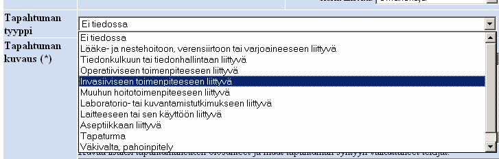 Jätä rastittamatta, jos potilaan tai läheisen kanssa ei sinun tietääksesi ole ollut tapahtumasta puhetta.